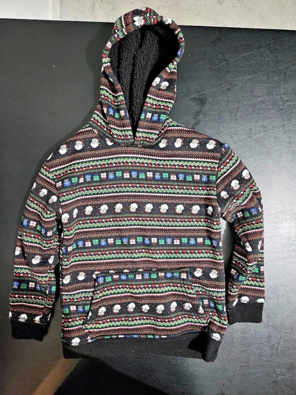 ADTN Kids Hooded Geometric Jacket in Black & Red